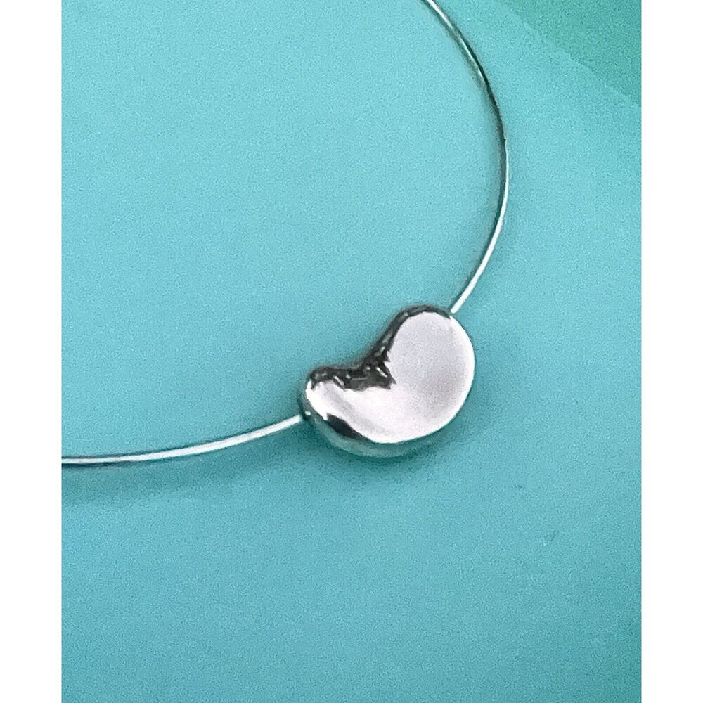 Vintage Tiffany & Co. Silver Elsa Peretti LARGE Bean Wire Hook Necklace Choker - Picture 4 of 7